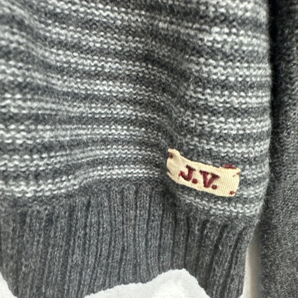 John Varvatos Converse Sweater Mens sz M Gray Merino Wool V Neck Long Sleeve - Picture 5 of 10